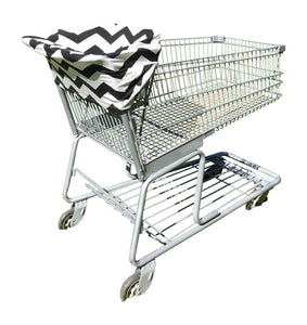 Black Chevron Car Seat Cover With Four Bandana Bibs and Four Pacifier Clips