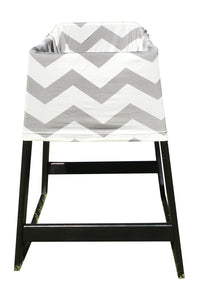 Gray Chevron Car Seat Cover With Four Bandana Bibs and Four Pacifier Clips