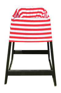 Red Stripe Car Seat Cover With Four Bandana Bibs and Four Pacifier Clips