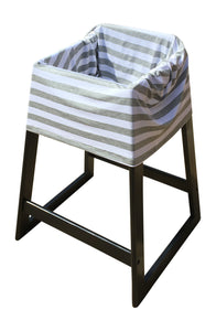 Gray Stripe Car Seat Cover With Four Bandana Bibs and Four Pacifier Clips