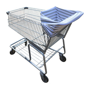 Gray Stripe Car Seat Cover With Four Bandana Bibs and Four Pacifier Clips